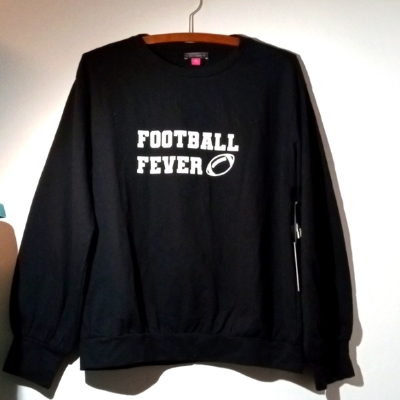 Vince Camuto Tops - Vince Camuto Sweatshirt Football Fever S black net